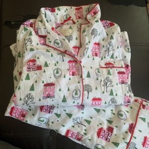 Kate Spade Holiday flannel Pajama Set L  12-14 Great!